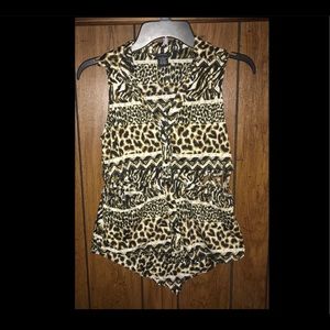 Leopard print button up tank!